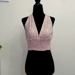 Shein almond colored halter top, size small